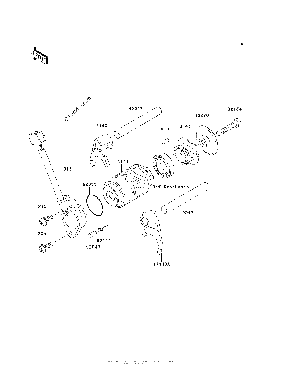 Diagrama de GEAR CHANGE DRUM SHIFT FORK S