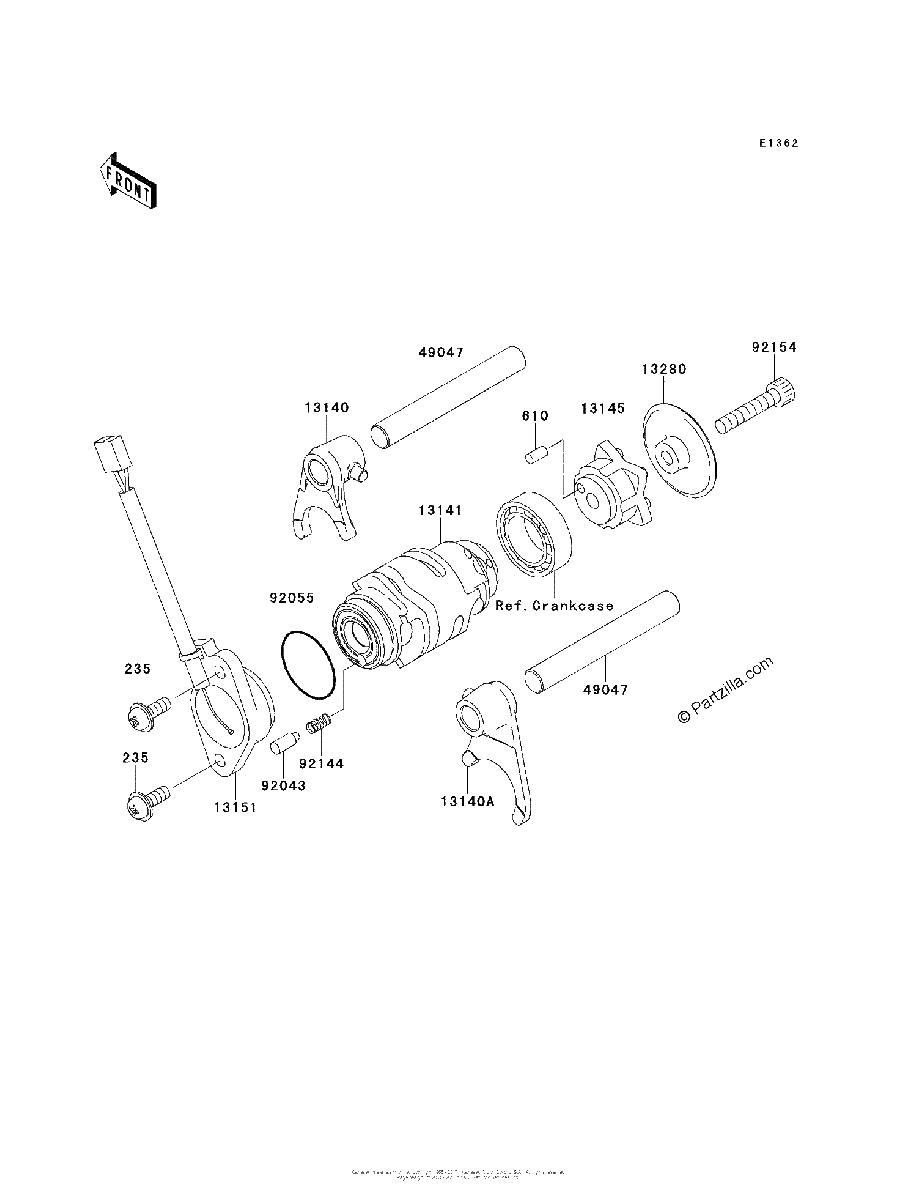 Diagrama de GEAR CHANGE DRUM SHIFT FORK S