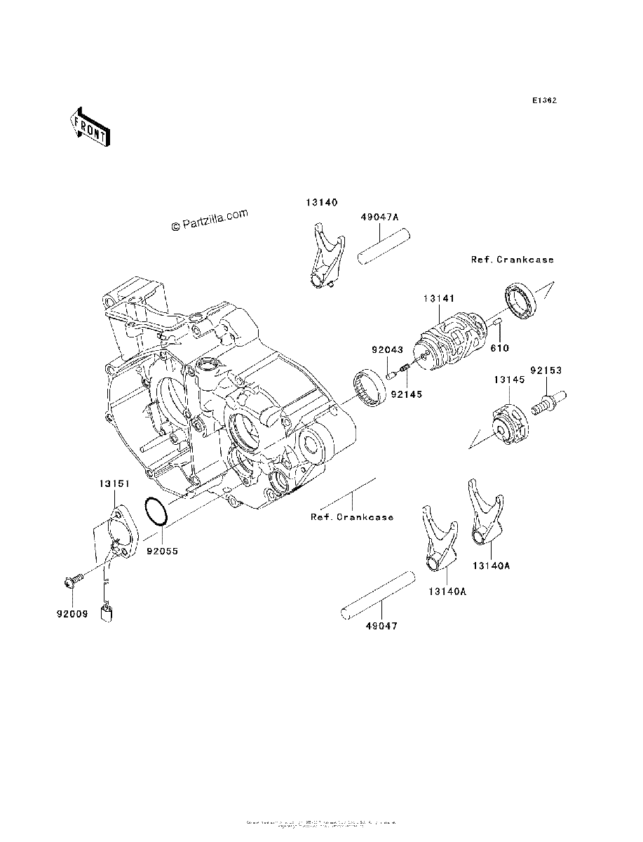 Diagrama de GEAR CHANGE DRUM SHIFT FORK S