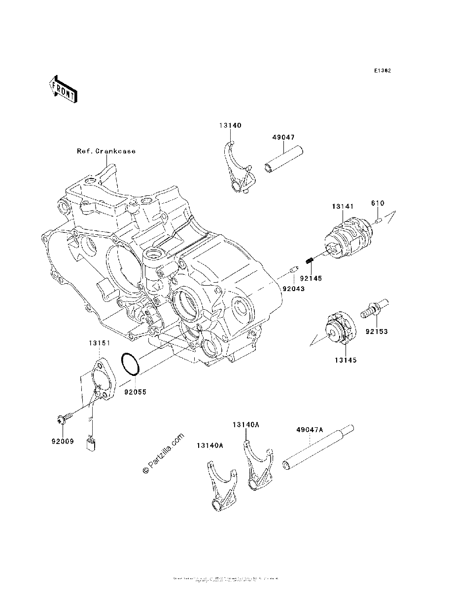 Diagrama de GEAR CHANGE DRUM SHIFT FORK S