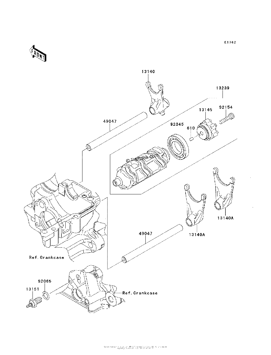 Diagrama de GEAR CHANGE DRUM SHIFT FORK S