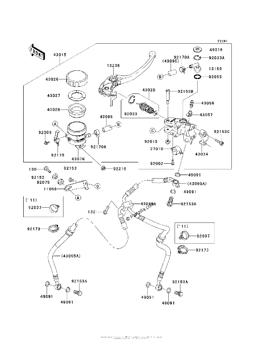 Diagrama de FRONT MASTER CYLINDER