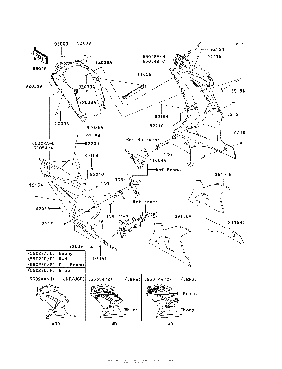 Diagrama de COWLING LOWERS JBF JCF
