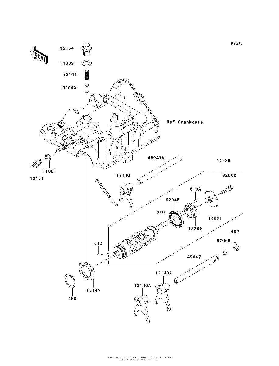 Diagrama de GEAR CHANGE DRUM SHIFT FORK S