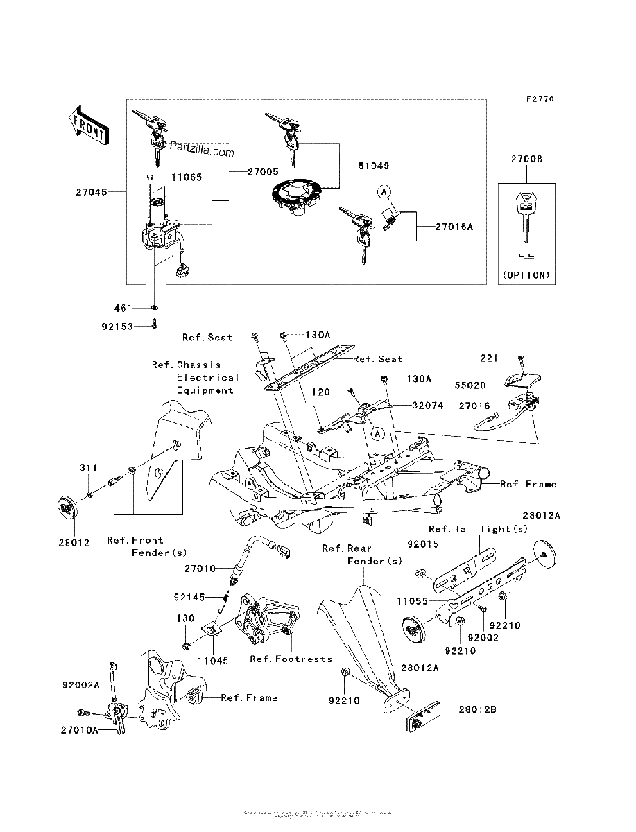 Diagrama de IGNITION SWITCH LOCKS REFLECTORS