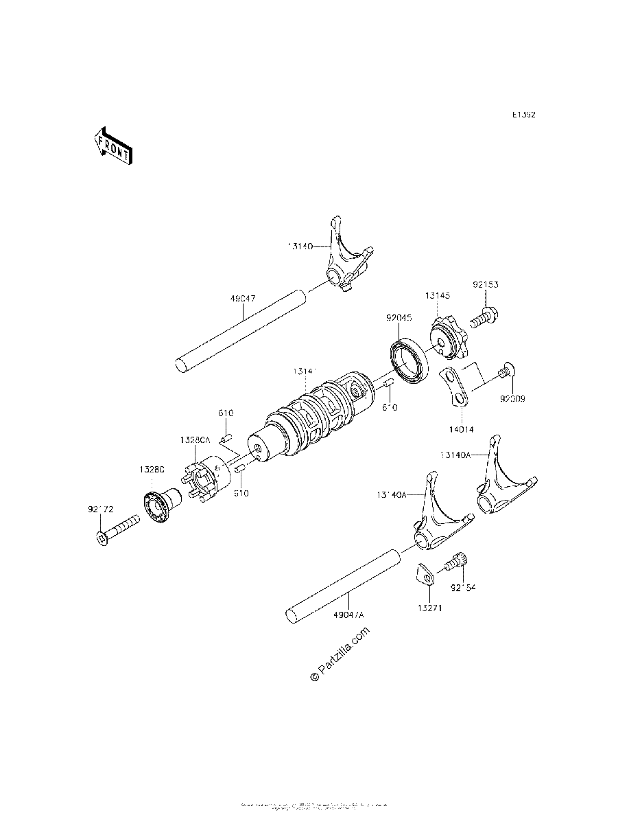 Diagrama de GEAR CHANGE DRUM SHIFT FORK S