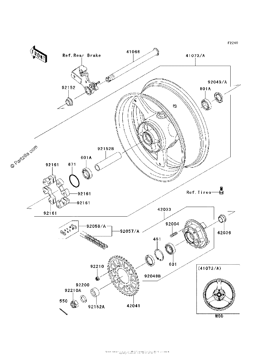 Diagrama de REAR WHEEL CHAIN