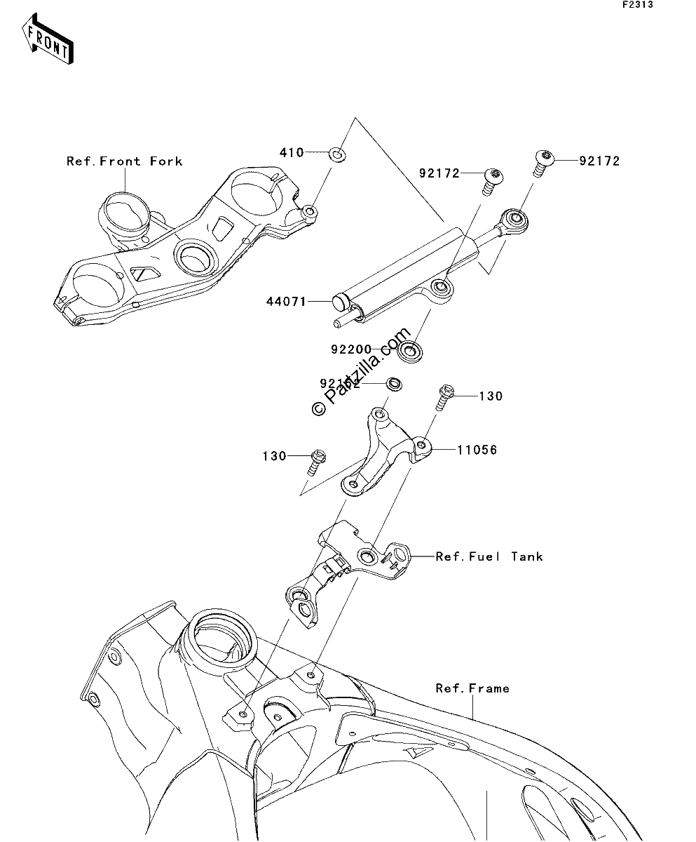 Diagrama de STEERING DAMPER JBF JCF