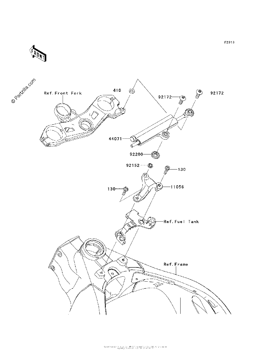 Diagrama de STEERING DAMPER KBF KCF