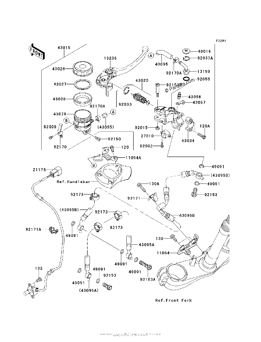Diagrama de FRONT MASTER CYLINDER