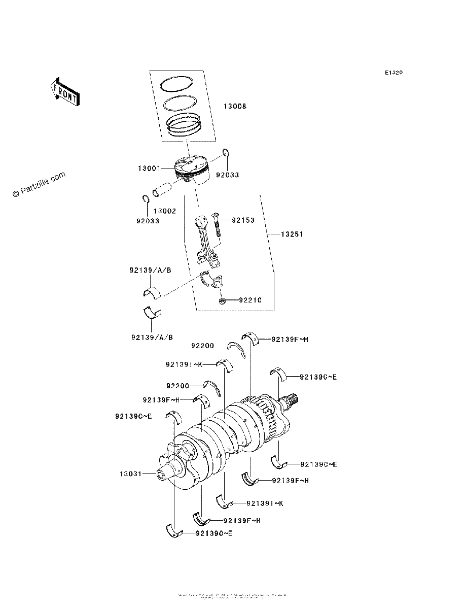 Diagrama de CRANKSHAFT PISTON S