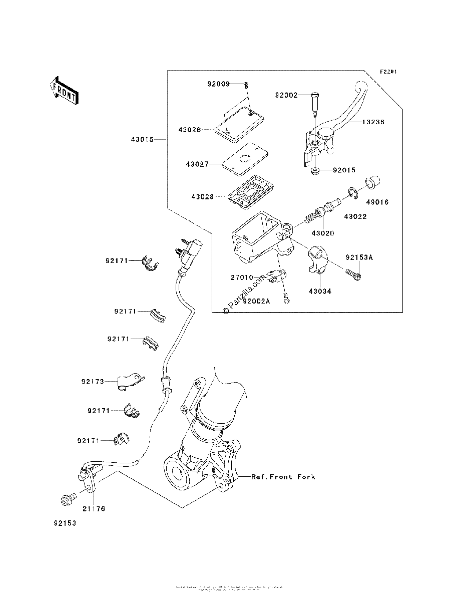 Diagrama de FRONT MASTER CYLINDER