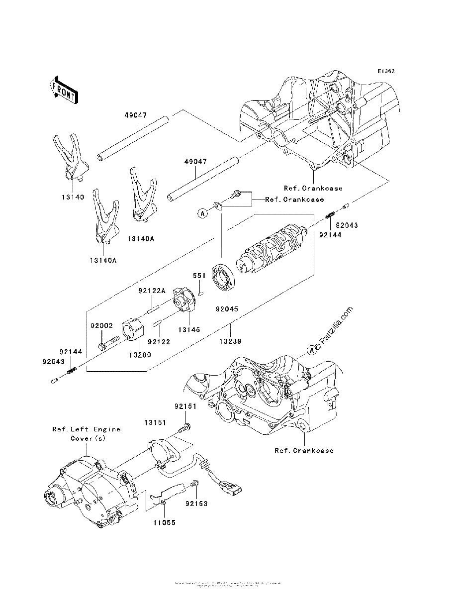 Diagrama de GEAR CHANGE DRUM SHIFT FORK S