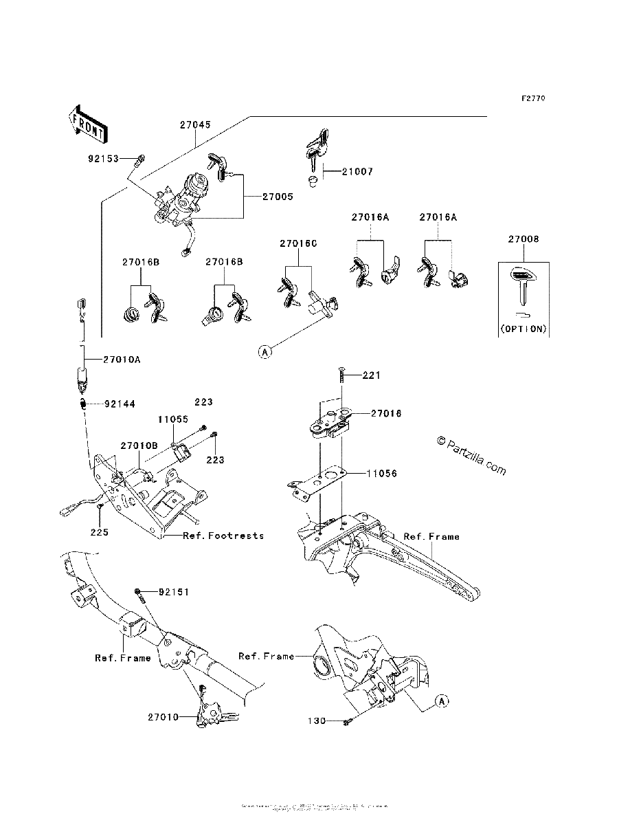 Diagrama de IGNITION SWITCH LOCKS REFLECTORS