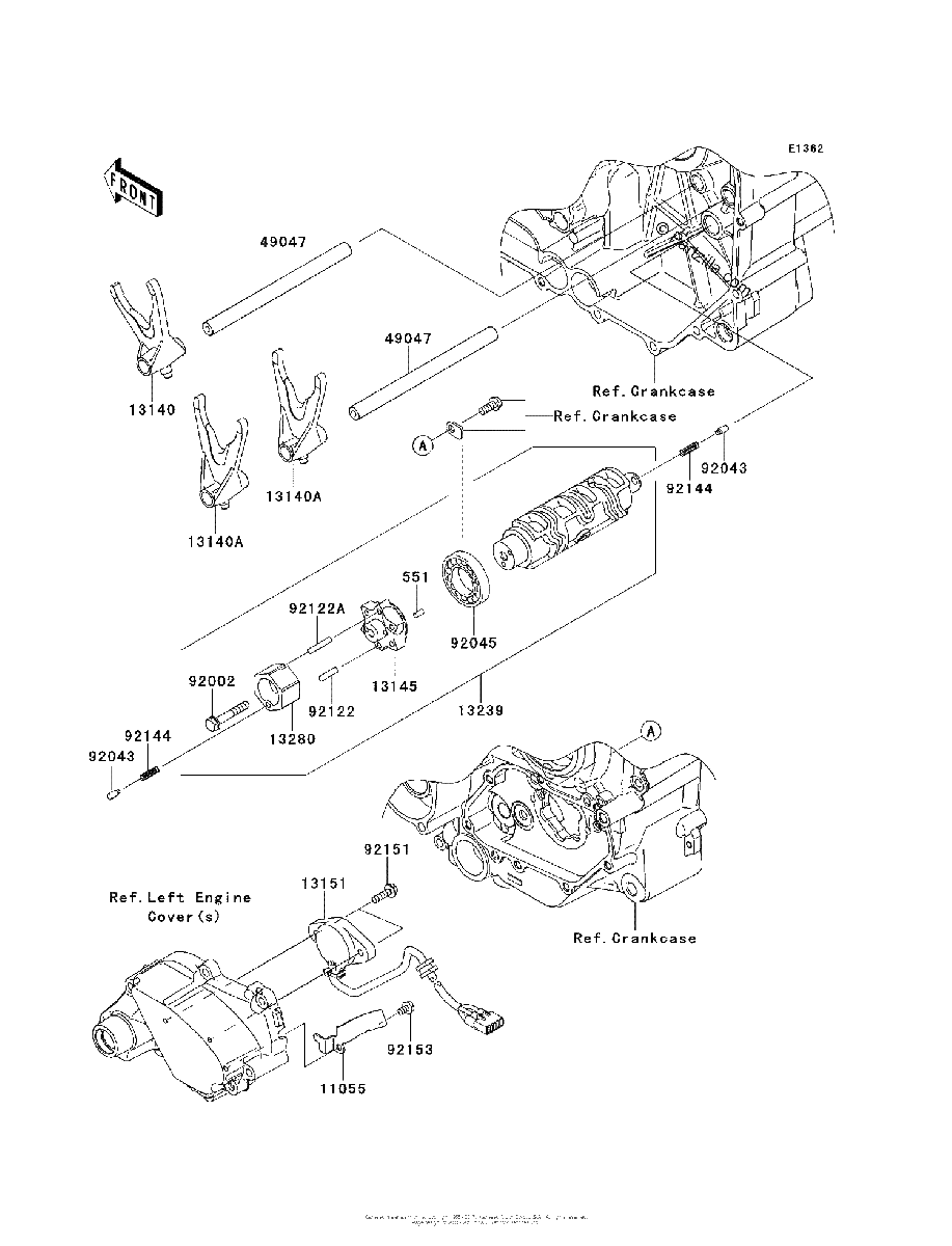 Diagrama de GEAR CHANGE DRUM SHIFT FORK S