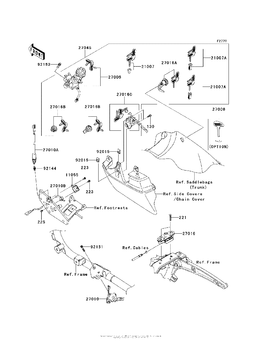 Diagrama de IGNITION SWITCH LOCKS REFLECTORS