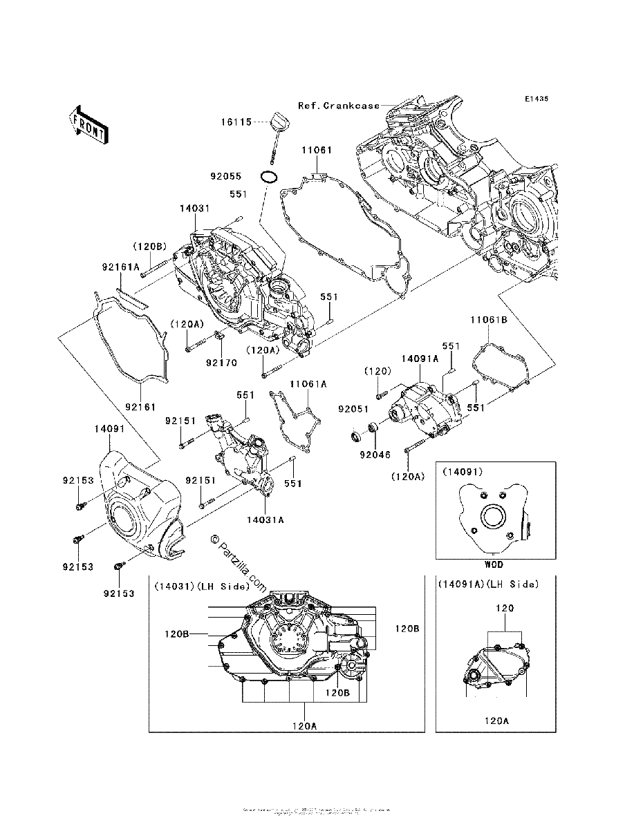 Diagrama de LEFT ENGINE COVER S