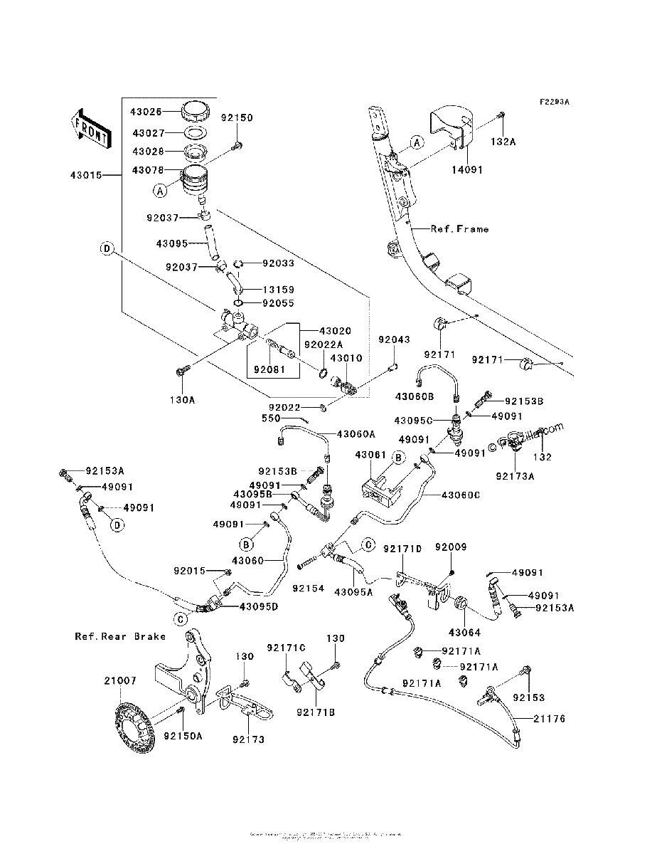 Diagrama de REAR MASTER CYLINDER BAF BCF