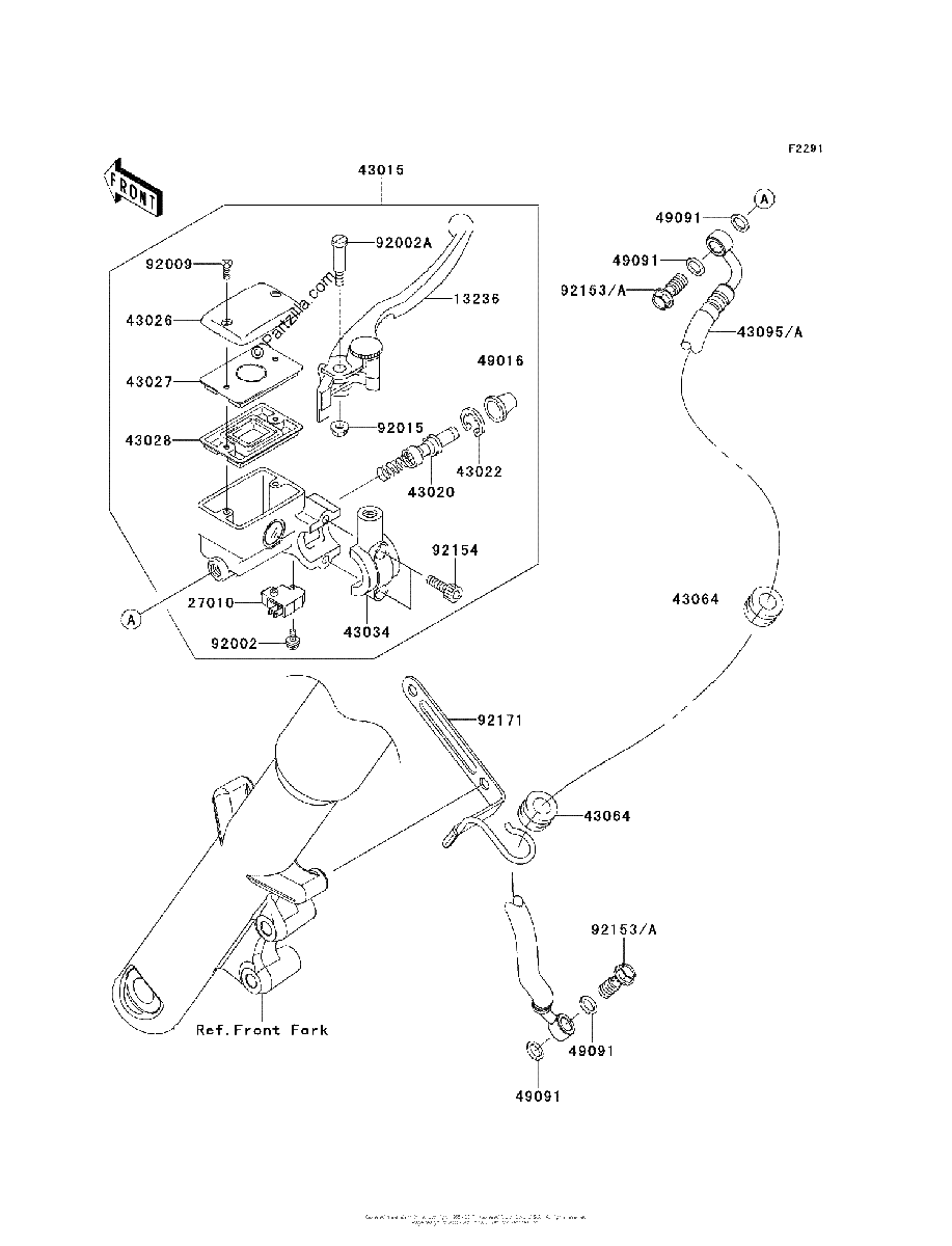 Diagrama de FRONT MASTER CYLINDER