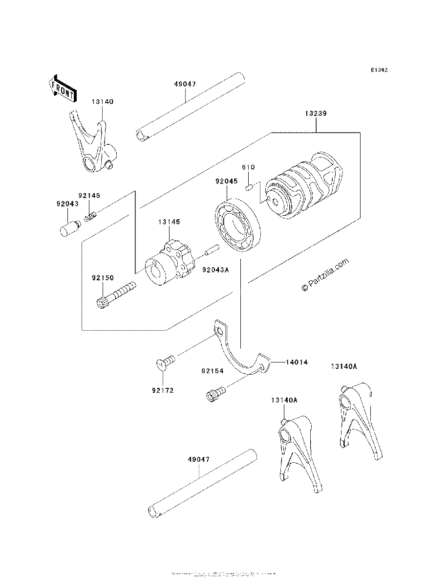Diagrama de GEAR CHANGE DRUM SHIFT FORK S