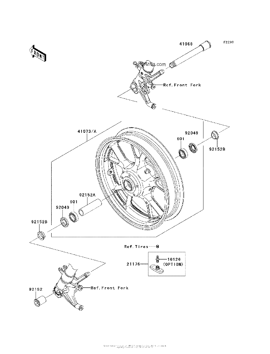 Diagrama de FRONT WHEEL CAF CDF