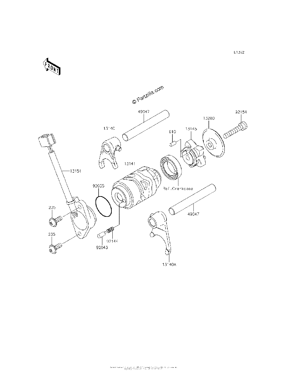 Diagrama de GEAR CHANGE DRUM SHIFT FORK S