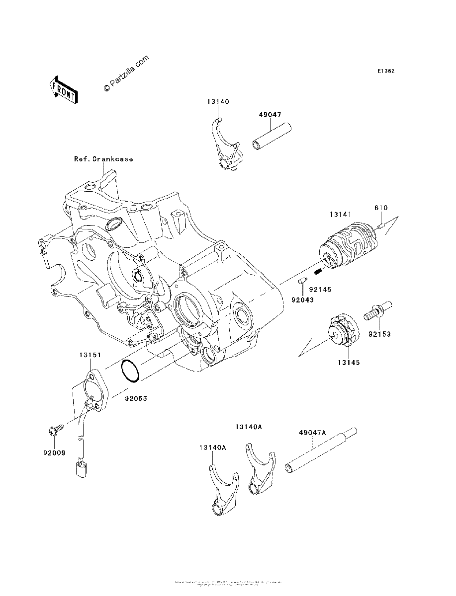 Diagrama de GEAR CHANGE DRUM SHIFT FORK S