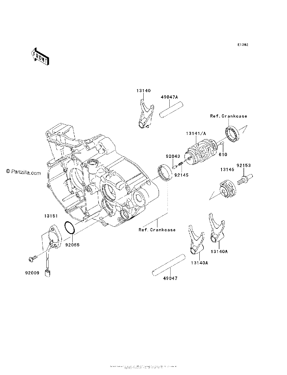 Diagrama de GEAR CHANGE DRUM SHIFT FORK S