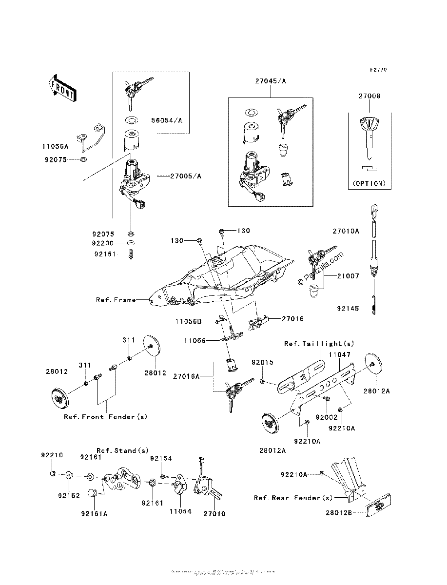 Diagrama de IGNITION SWITCH LOCKS REFLECTORS