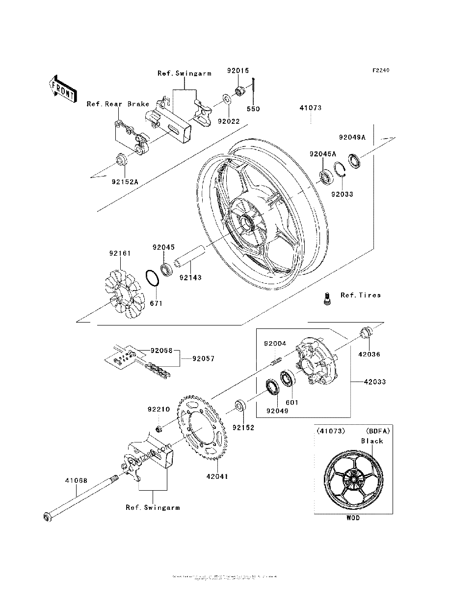 Diagrama de REAR WHEEL CHAIN BDF BEF