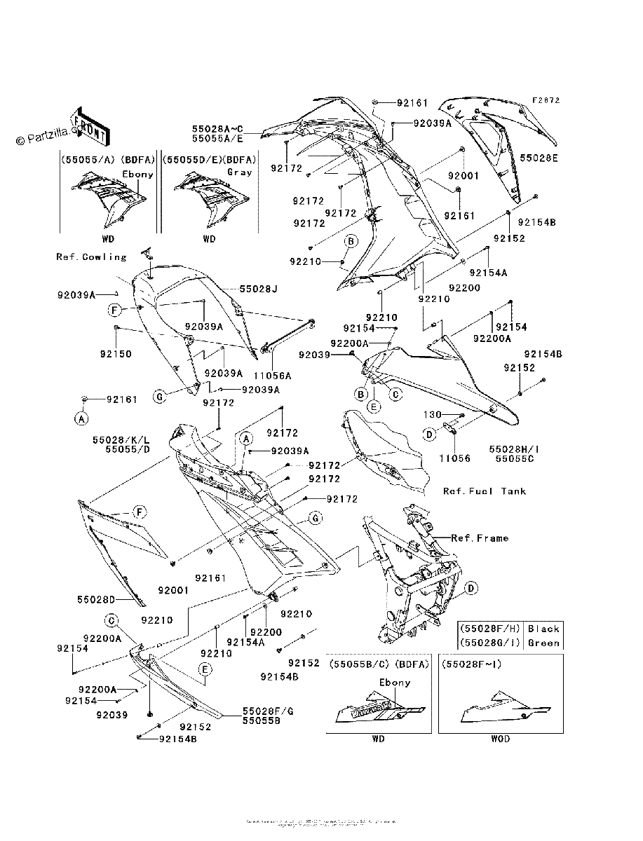 Diagrama de COWLING LOWERS BDF BEF