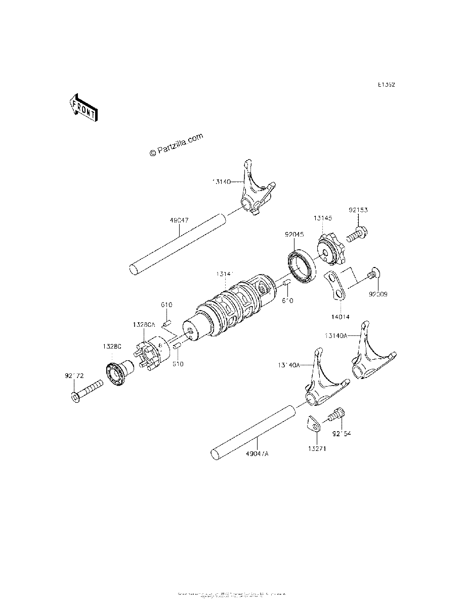 Diagrama de GEAR CHANGE DRUM SHIFT FORK S