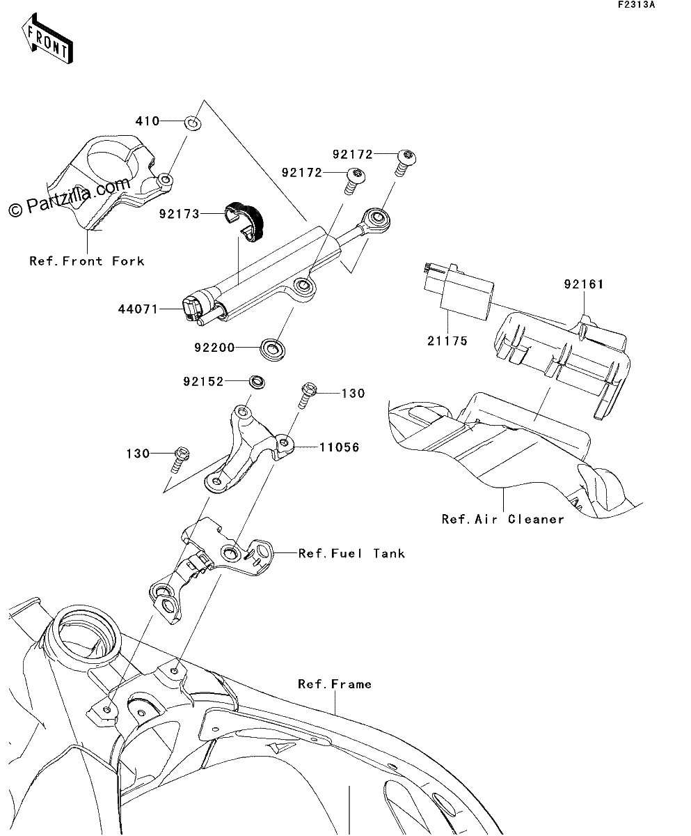 Diagrama de STEERING DAMPER JDF JEF