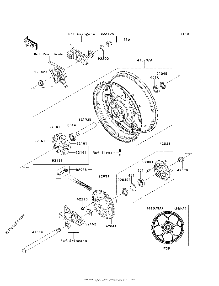 Diagrama de REAR WHEEL CHAIN