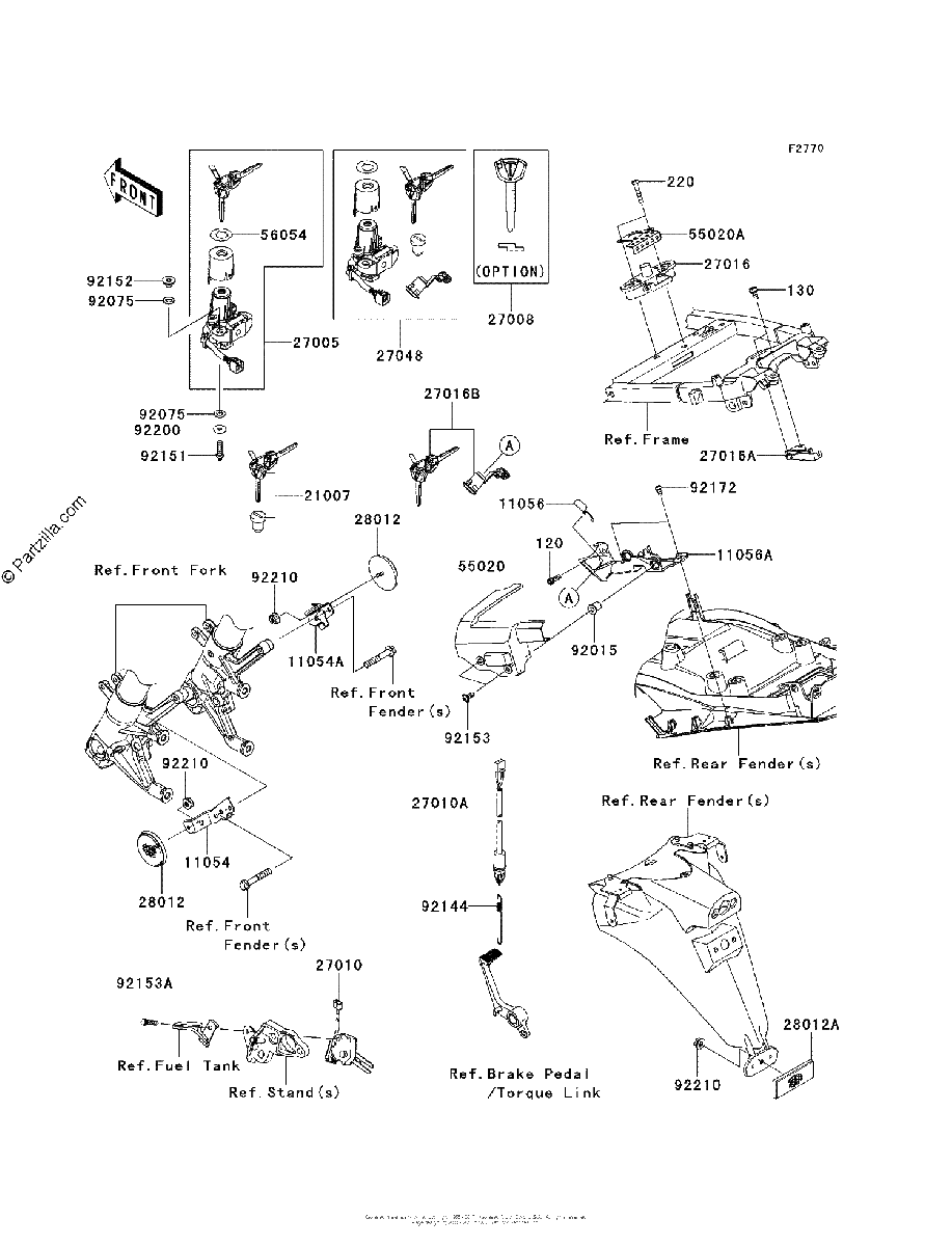 Diagrama de IGNITION SWITCH LOCKS REFLECTORS
