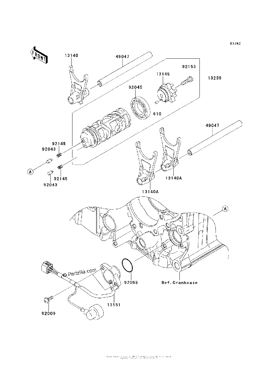 Diagrama de GEAR CHANGE DRUM SHIFT FORK S