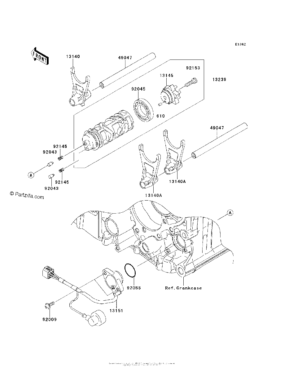 Diagrama de GEAR CHANGE DRUM SHIFT FORK S