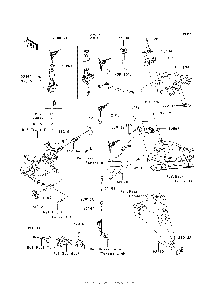 Diagrama de IGNITION SWITCH LOCKS REFLECTORS