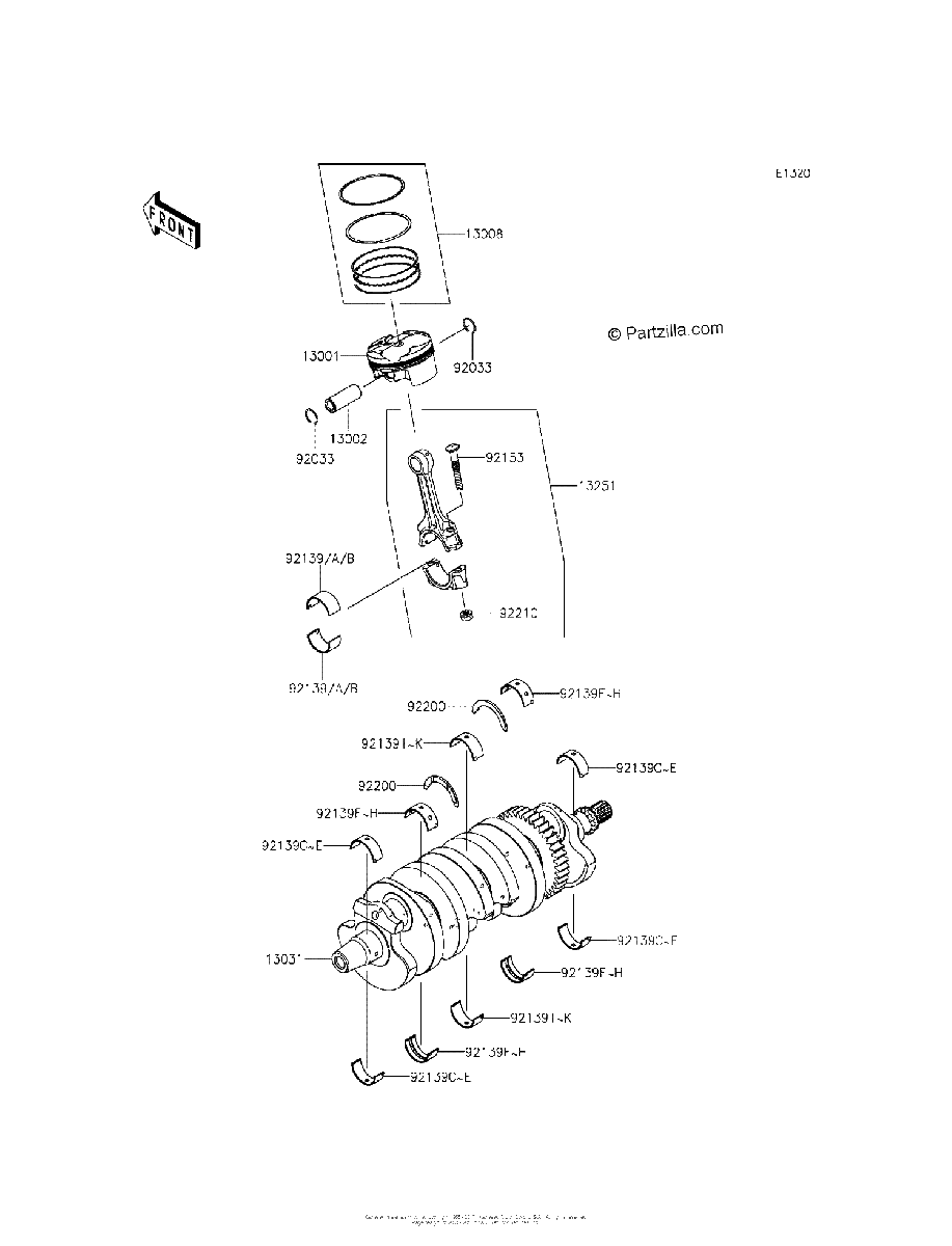 Diagrama de CRANKSHAFT PISTON S