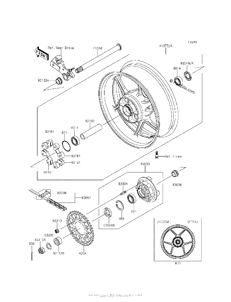 Diagrama de REAR WHEEL CHAIN