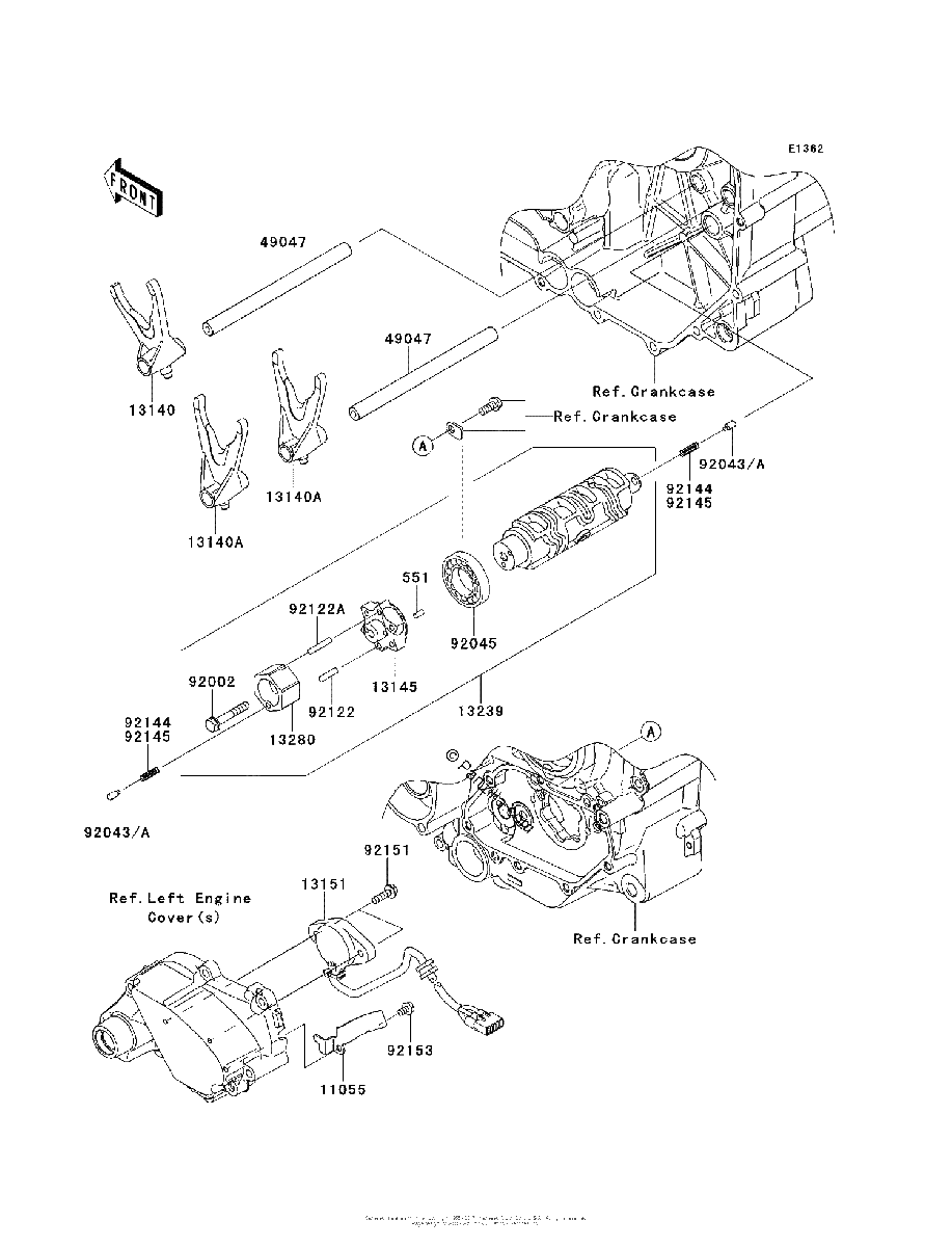 Diagrama de GEAR CHANGE DRUM SHIFT FORK S