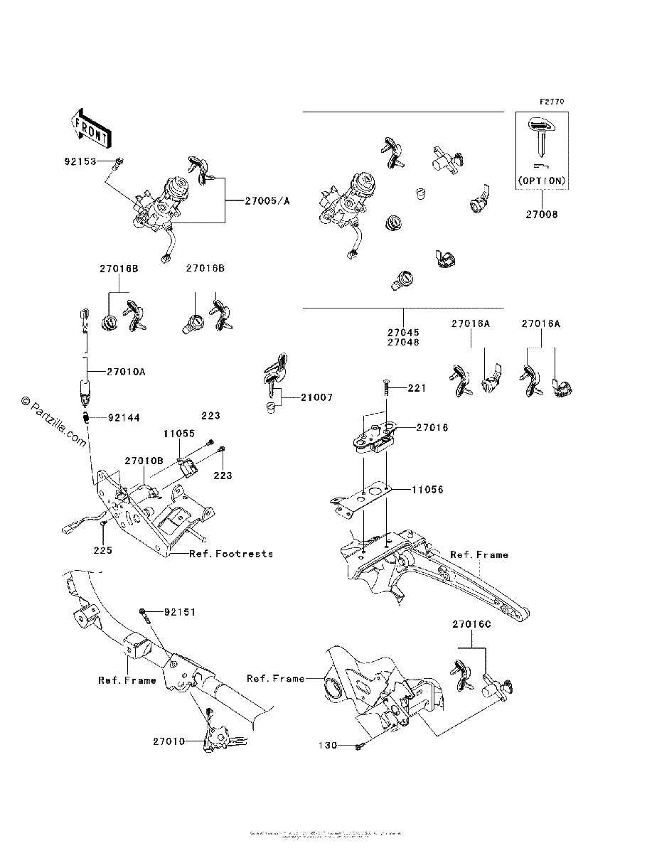 Diagrama de IGNITION SWITCH LOCKS REFLECTORS