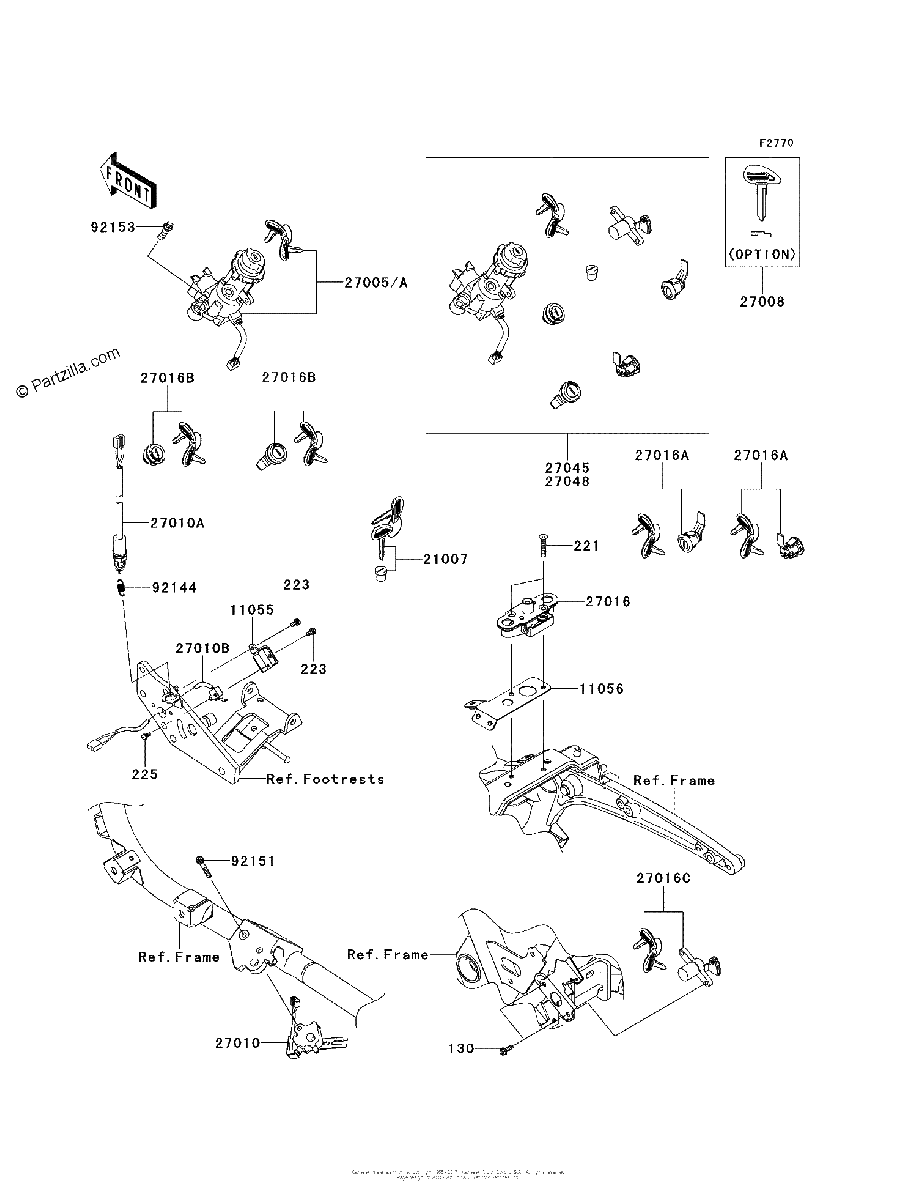 Diagrama de IGNITION SWITCH LOCKS REFLECTORS