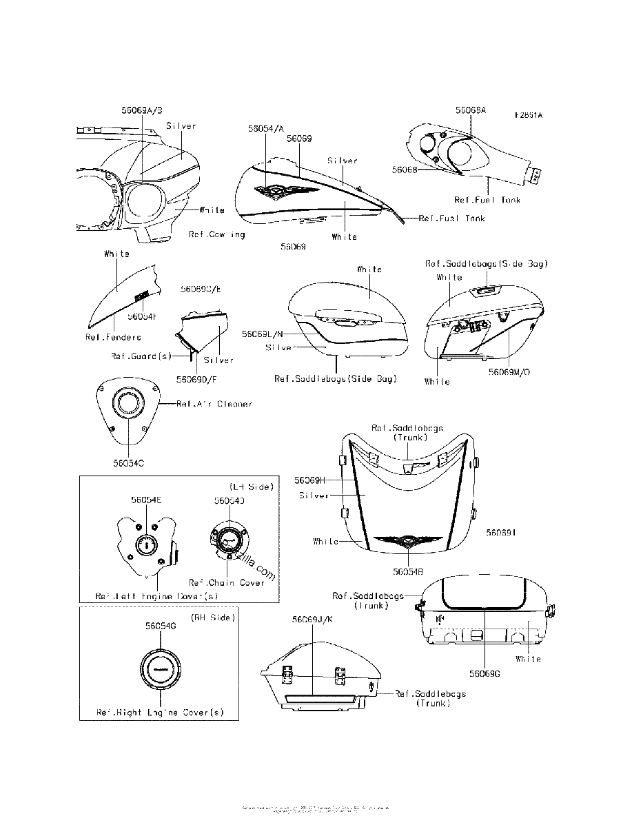 Diagrama de DECALS WHITE SILVER BDF
