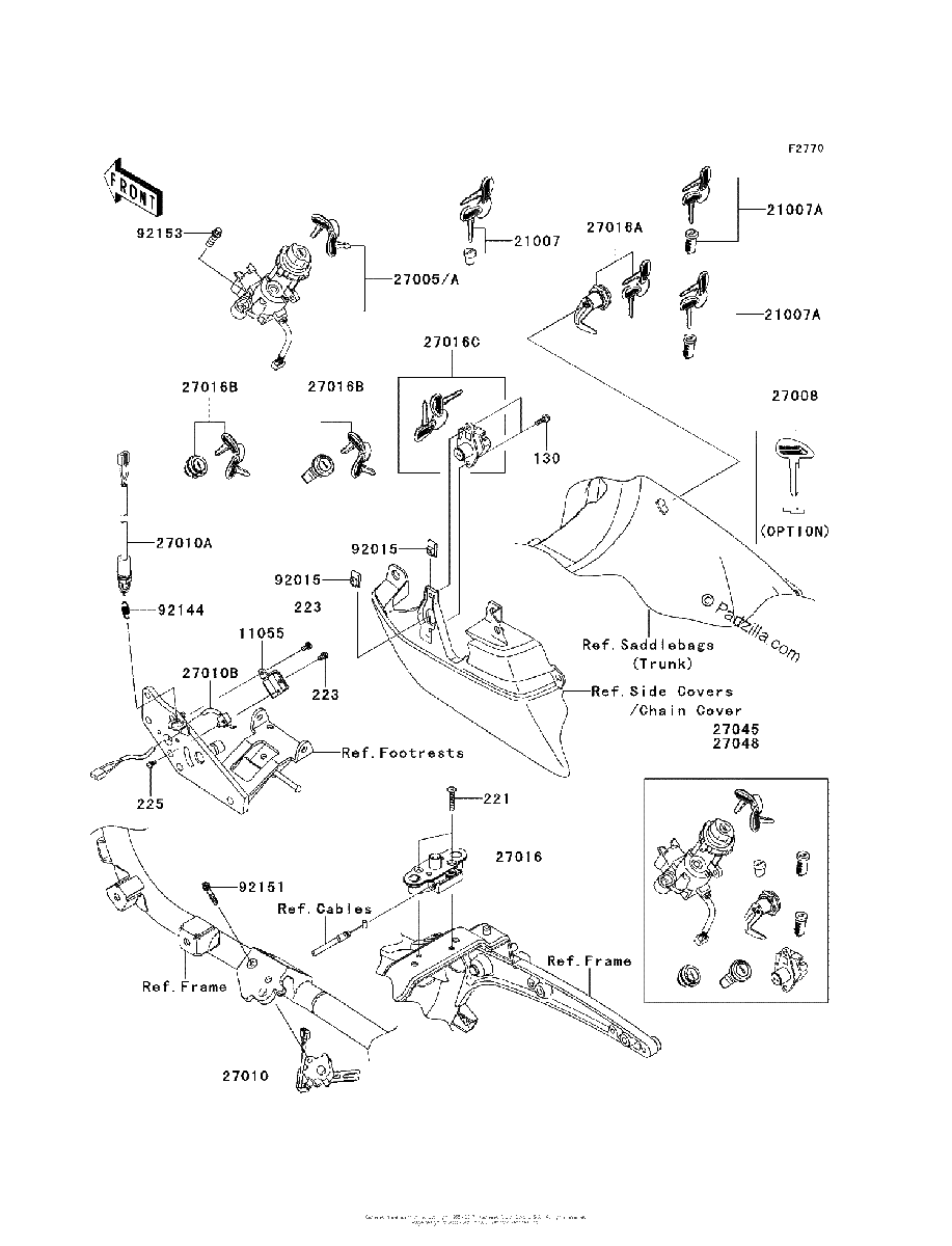 Diagrama de IGNITION SWITCH LOCKS REFLECTORS
