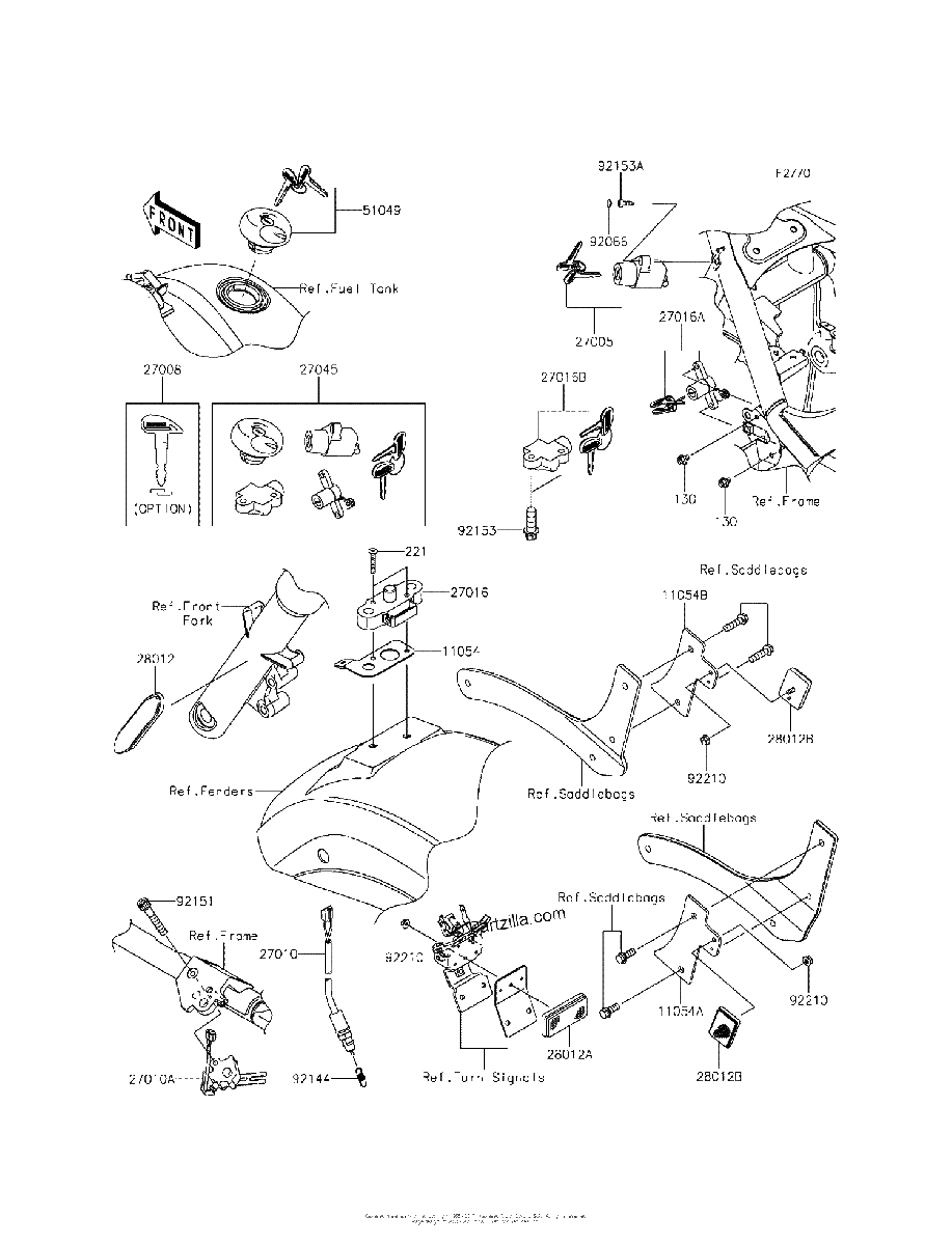 Diagrama de IGNITION SWITCH LOCKS REFLECTORS