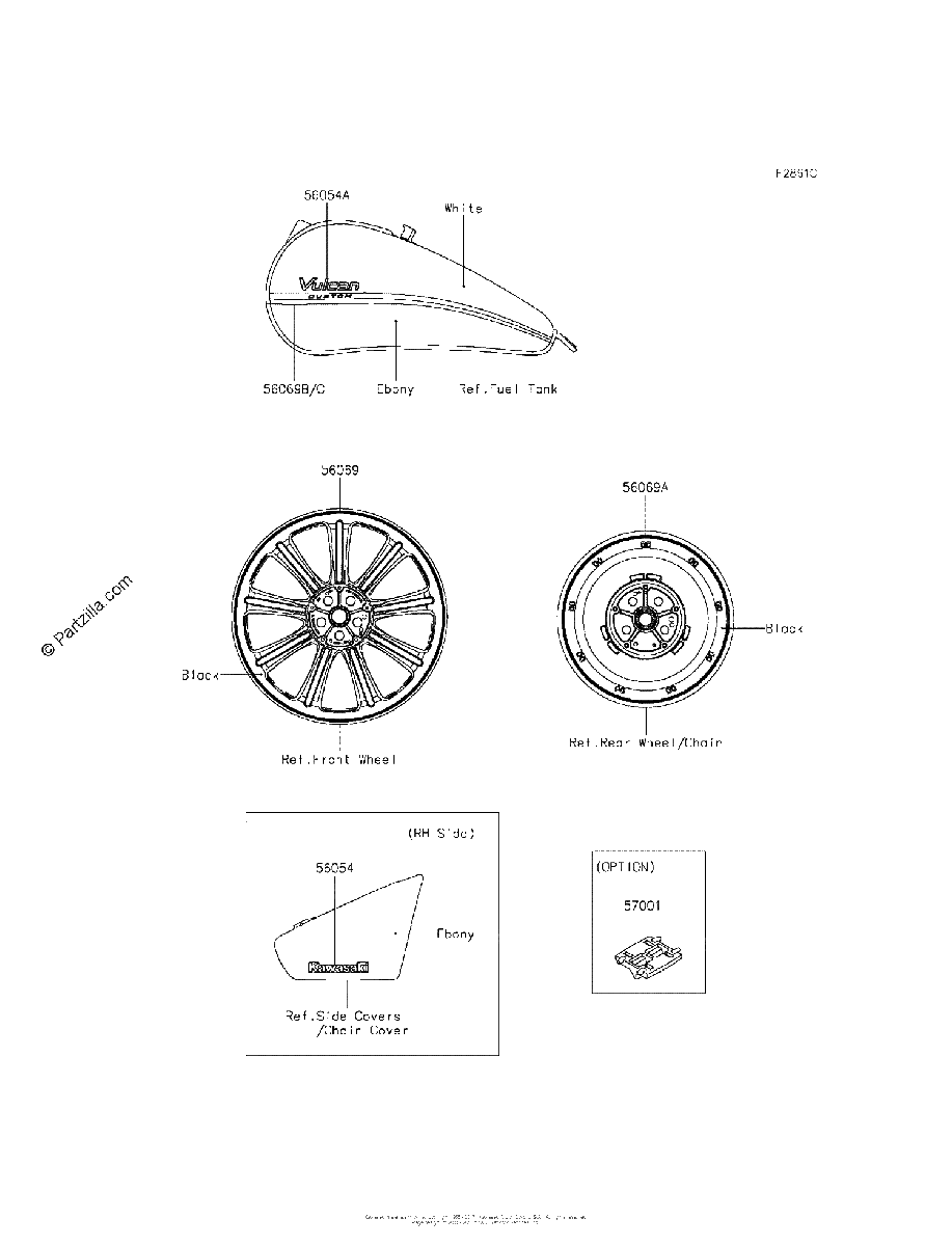 Diagrama de DECALS WHITE EBONY CDFA