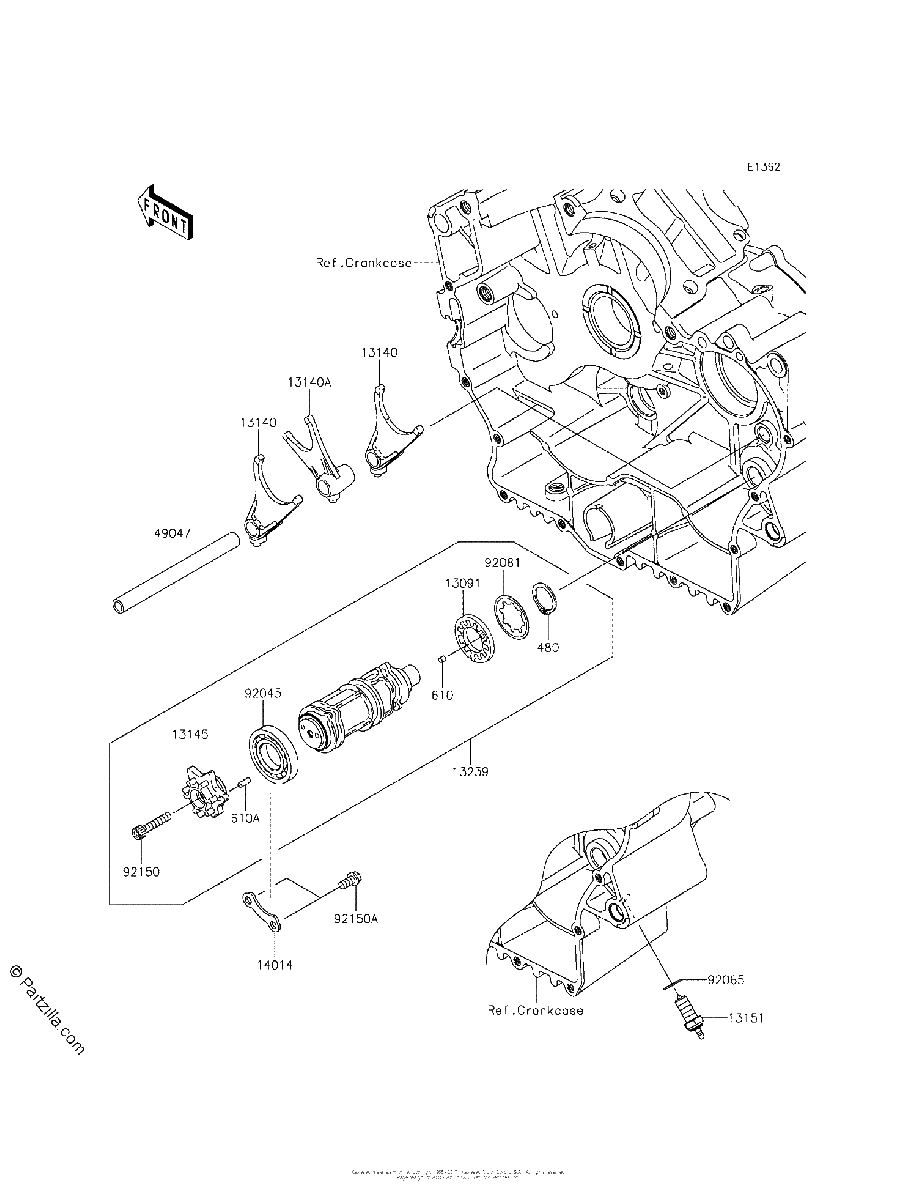 Diagrama de GEAR CHANGE DRUM SHIFT FORK S