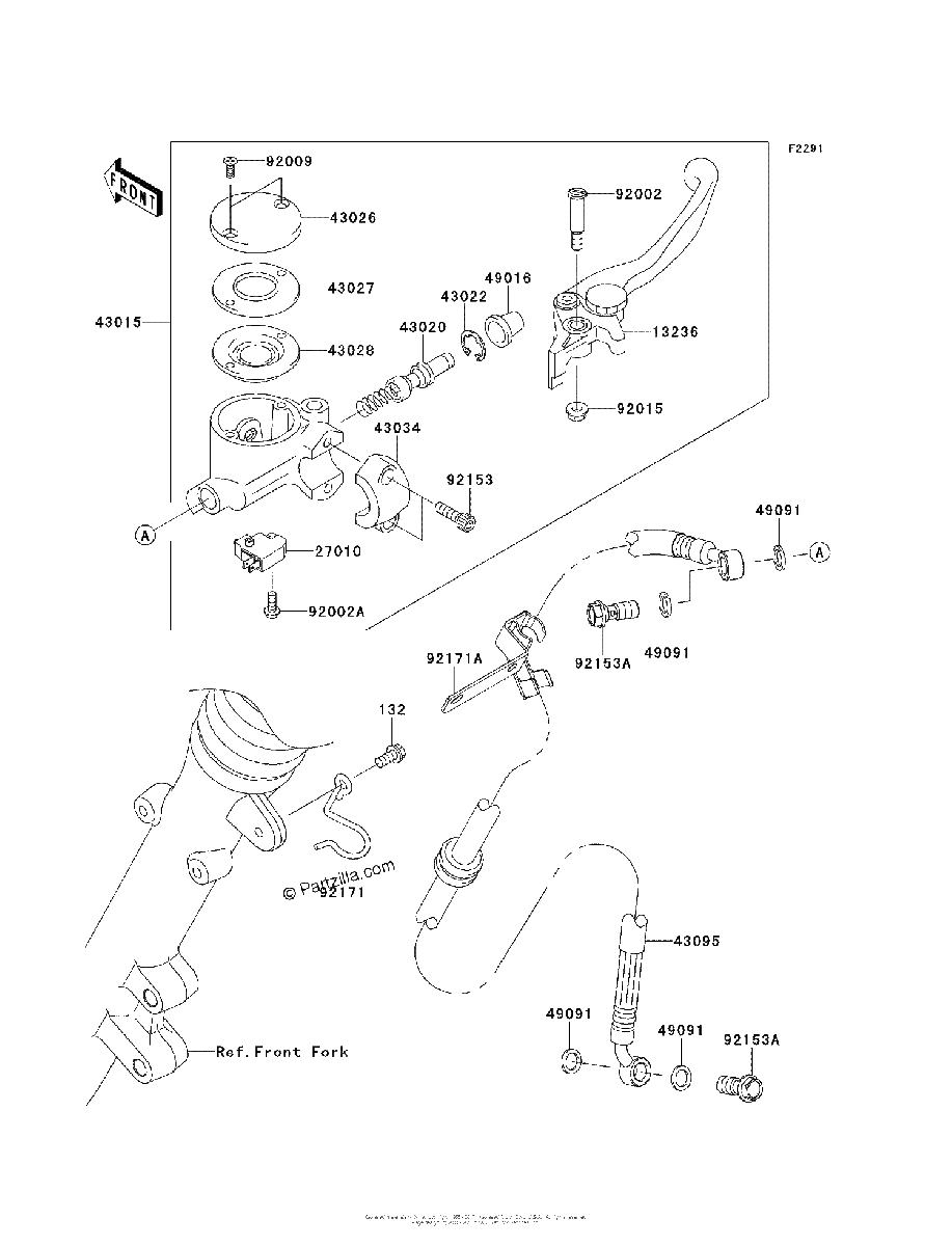 Diagrama de FRONT MASTER CYLINDER