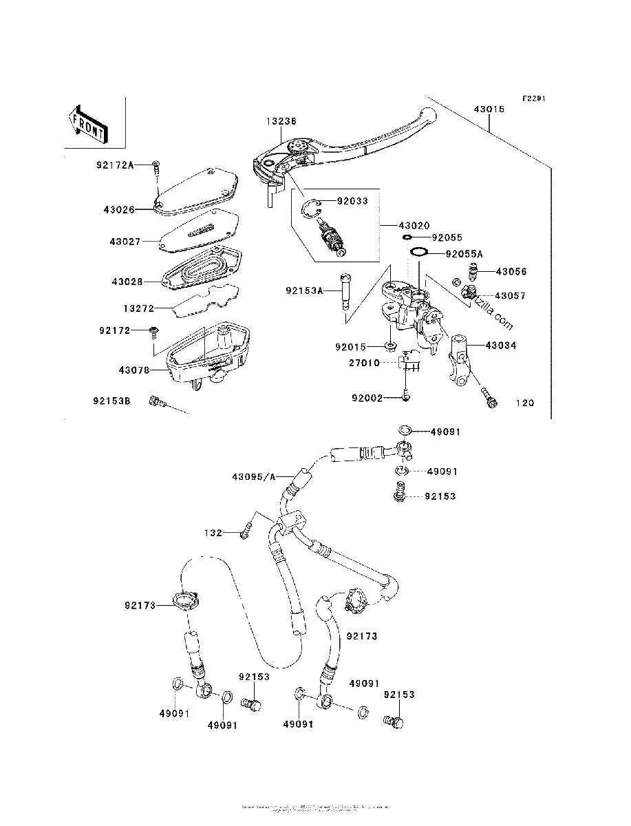 Diagrama de FRONT MASTER CYLINDER